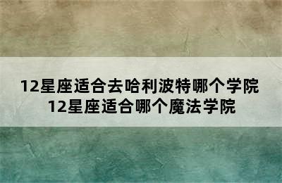 12星座适合去哈利波特哪个学院 12星座适合哪个魔法学院